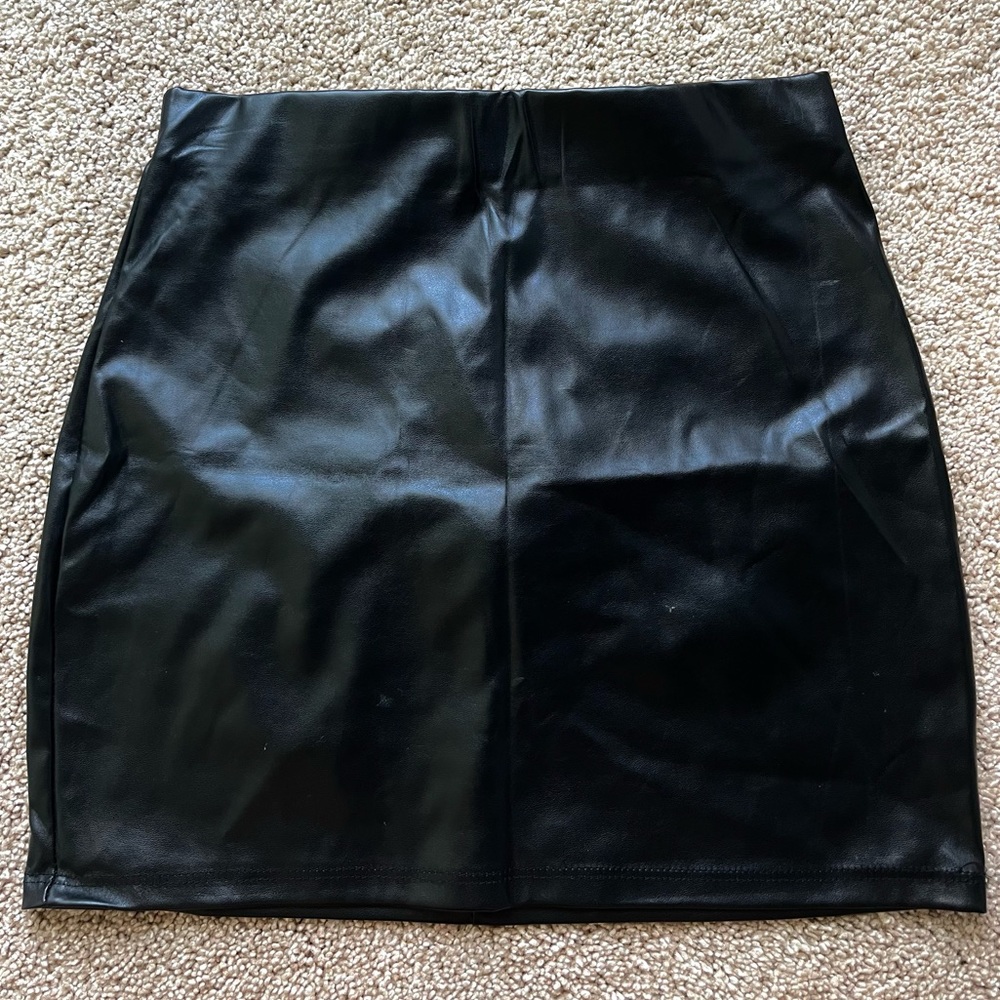 Black leather mini skirt from American Threads!